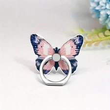 360° Rotating Butterfly Phone Ring Stand Holder Metal Finger Kickstand Knob Loop