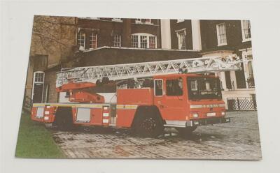 LFB Camiva Turntable Ladder, Dennis Fire Engine Photo Postcard