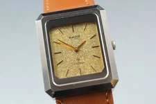 New Batt[Exc+5] Rado Diastar 110.9515.3 Gold Square 25mm Men's From JAPAN
