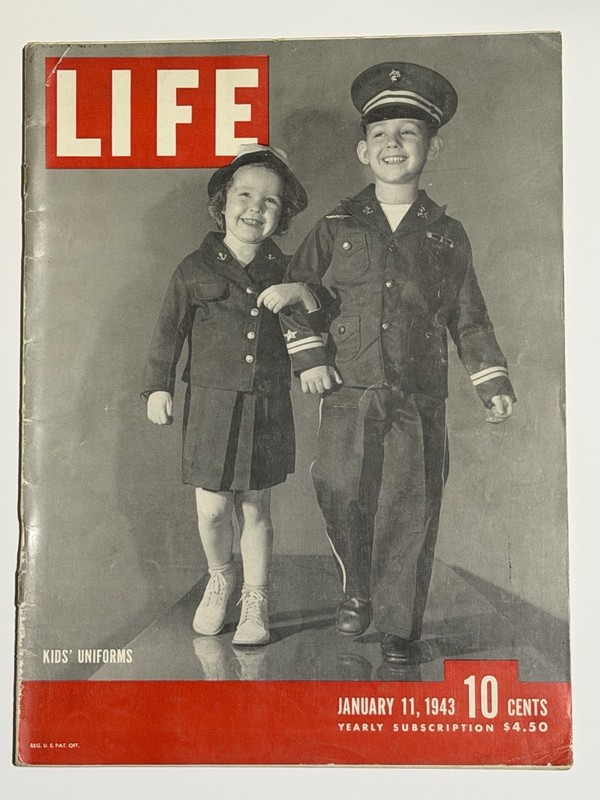 LIFE Magazine January 11 1943 Coca-Cola Ad Wartime Soldier Kids Uniforms