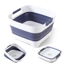 Collapsible Wash Basin for Baby Bottles - 2.4 Gallons Portable Wash Bin for R...