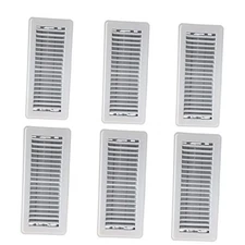 Hartford Ventilation 4" x 10" Floor Vent Covers White 6 Pack - Heavy Duty 