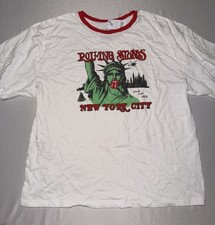 Rolling Stones XXL White Red Ringer T-Shirt Statue of Liberty New York City