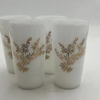 Vtg Federal Glass Golden Glory Beverage Tumbler Set Of 4 EUC MCM Kitchen Decor