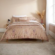 CHRISTY England Muted Romance Gold 100% Cotton  Botanical Duvet Set RRP£180-£120