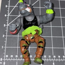 Vtg 1991 TMNT Machine Gunnin Rocksteady Wacky Action Ninja Turtles