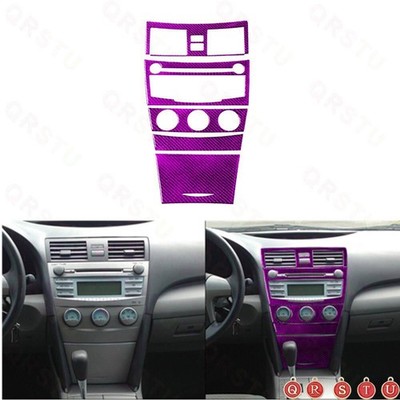 Purple Carbon Fiber Manual Climate Control Cover Trim For Toyota Camry  2007-11