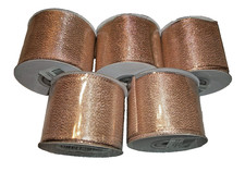 5 Rolls Gold Champagne Christmas Wired Ribbon 2.5 Inch x 10 Yards Ea. Tree Decor