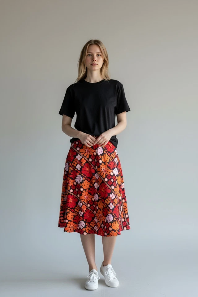 Emanuel Ungaro Femme Jupe Longue Vintage Années 60 Imprimé Floral Présumé S - Photo 2/4