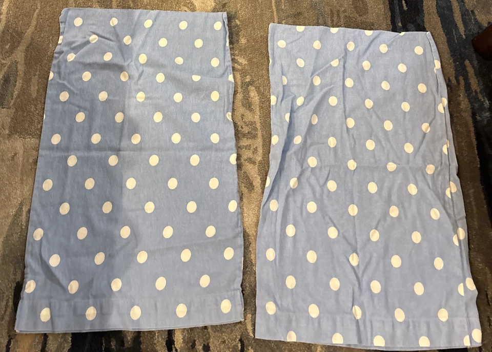 Talla King. Sábana de franela, lunares azules y blancos, con fundas de almohada a juego, usada Foto 2 de 2