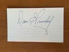 DAVE ELMONDORF  (1971) autographed 3 x 5 index card MLB & NFL Guaranteed to Pass