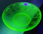 Green Depression Glass "Cameo" Bowl