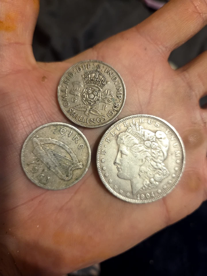 Dólar de plata Morgan en muy buen estado 1904-S, 1880, 1882 *6851.. florín chelines 1948, 1962 Foto 2 de 4