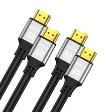8K HDMI Cable 3 FT 2-Pack, 48Gbps 8K 60Hz 4K 120Hz, HDCP 2.2  2.3,Cable Silver 