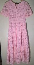 Zesica Viscose Dress Womens Spring Summer Pink Long Size Small