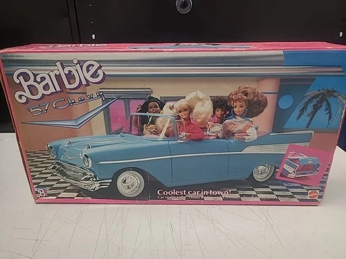 Barbie 57 Chevy Bel Air Convertible Car Blue 1989 Mattel 3561