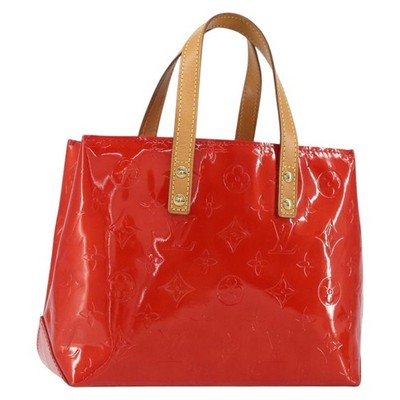 LOUIS VUITTON Monogram Vernis Reade PM Hand Bag Red Rouge M91088 LV Auth 146322