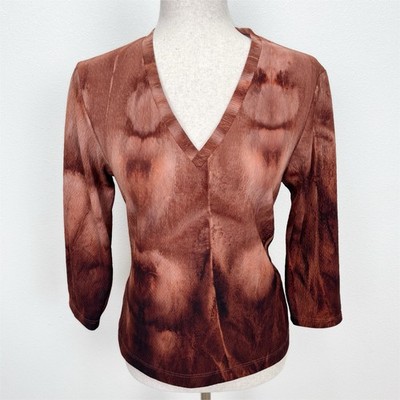 Vtg Y2K Mix It Top Womens Large Brown Fairy Grunge Festival Forest Witchy Boho