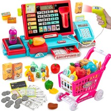 Cash Register for Kids Real Calculator Kids Cash Register with Scanner Toy fo...