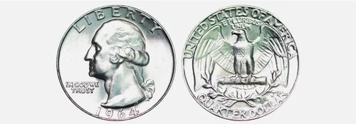 4 coin lot 1964 SILVER PROOF WASHINGTON QUARTER