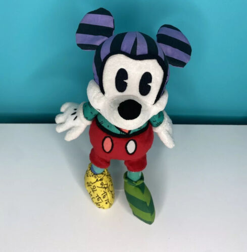 Disney Romero Britto Mickey Mouse Plush Color Patchwork Enesco Stuffed Doll 11” - Picture 3 of 9