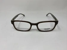 IZOD EYEWEAR IZ 412 KHAKI BROWN LAMINATE 48/19/135 FLEX HINGE EYEGLASSES :X73