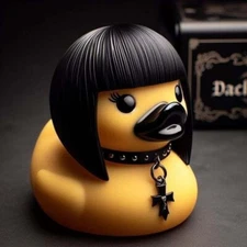 Gothic Dark Rubber Goth Girl Duck Fun Collectible Bath Toys Home Office Decor