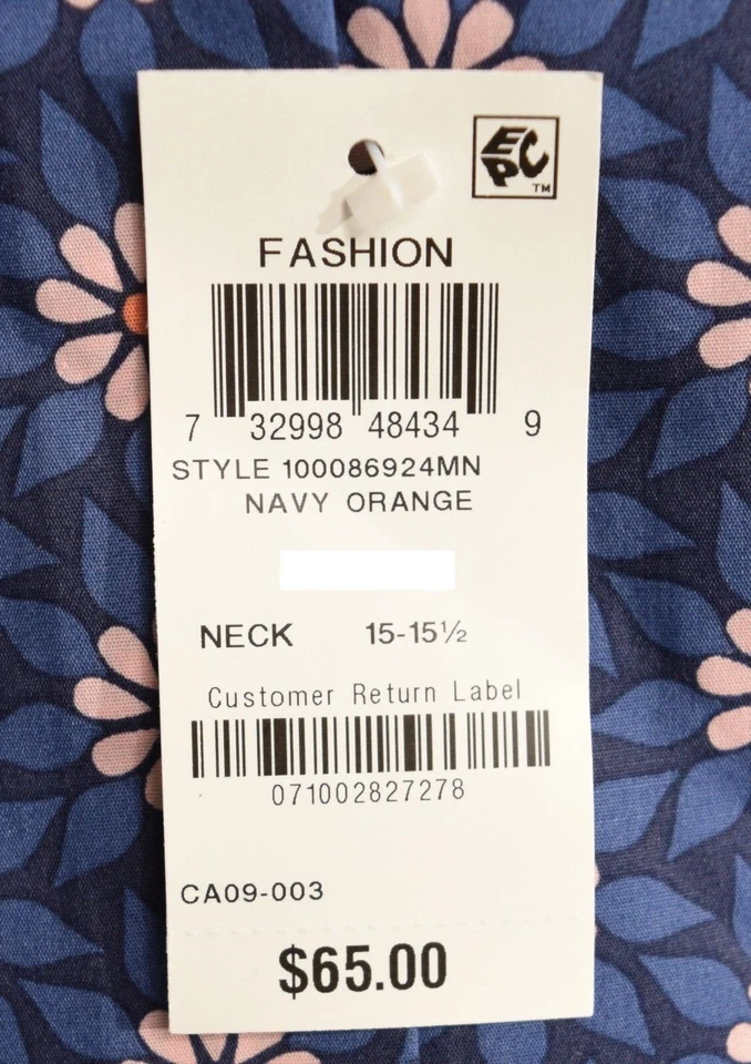 Camisa social masculina Bar III slim fit desempenho stretch retrô estampa margarida azul marinho GG - Imagem 3 de 4