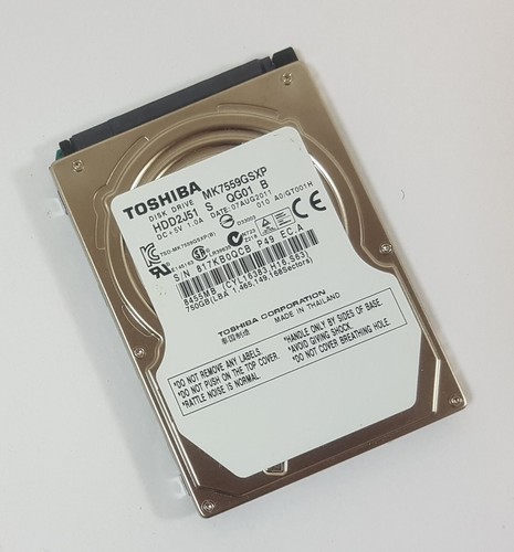 750GB Toshiba SATA 2,5" Notebook Festplatte TSD MK7559GSXP