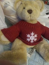 AUTHENTIC FOSSIL TEDDY BEAR 15' plush RED WINTER SNOWFLAKE stuffed animal toy