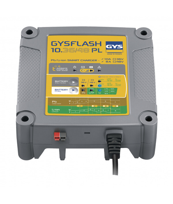 Chargeur GYSFLASH 10.36/48 pour batterie de voiture de golf et stockage solaire 36V 48V