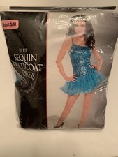 Adult S/M Halloween/Novelty Blue Sequin Petticoat Dress