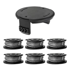 6Pcs Mower Spool + 1Pc Cap for f016800569/f016800385 f016f04557 Garden Tools