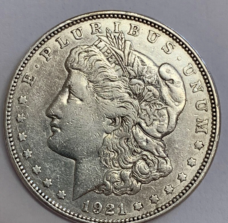 1921-D Morgan Dollar Vam Variety VAM-2B Die Break M Doubled Date XF Details - Image 2 of 4