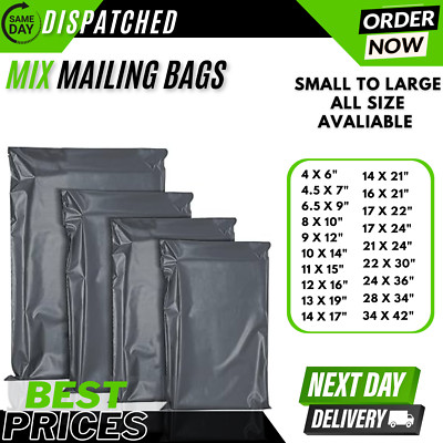 TRIPLAST - 14 X 16 Pollici List Plastica Postale Bag - Grigio - Foto 2