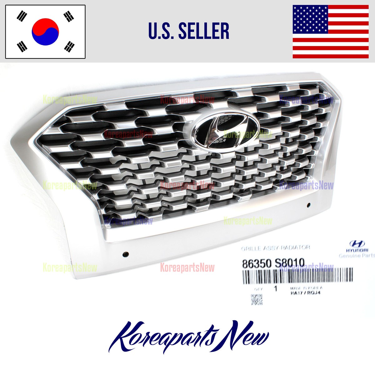 ひひ‼️ Front Bumper Grille 86350S8010 Sensors Holes ⭐OEM⭐ Hyundai
