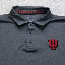Champion Polo Shirt Mens Large Gray Indiana Hoosiers Golf Outdoor Athletic Fit
