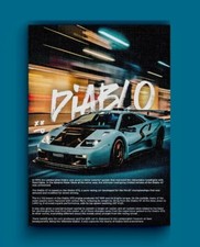 Lamborghini Diablo Supercar Print - Classic Sports Car Canvas Art -Wall Decor A4