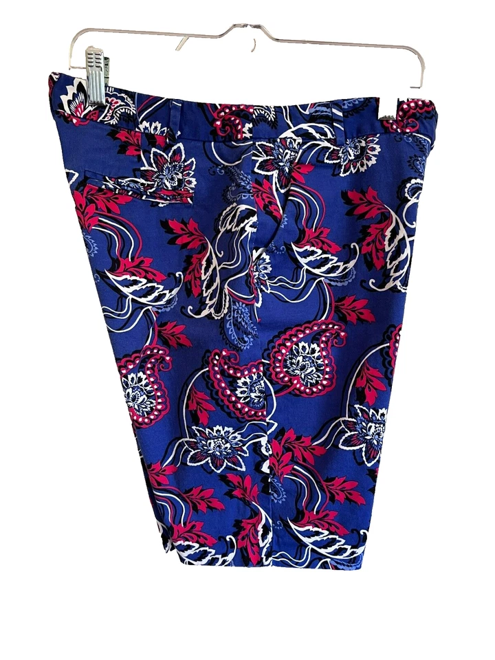 Pantalones Cortos Dana Buchman Talla 8 Azul Floral Foto 4 de 4