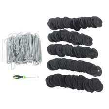 401 Pcs Galvanized Garden Stakes Landscape Staples Set with Mats& Precision Hook