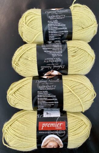 Premier Serenity Sock Yarn - Merino wool/rayon sock yarn, Hot Lime - Lot Of 4 - Picture 1 of 6
