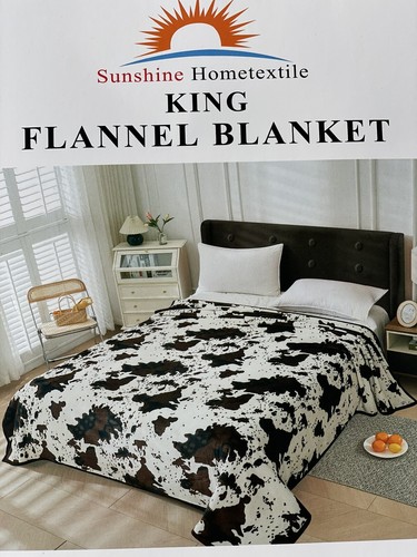 king size Thick flannel blanket, Cow Print,western Style,throw - Picture 2 of 3