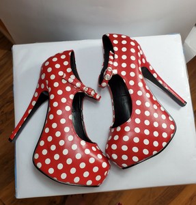 red polka dot heels