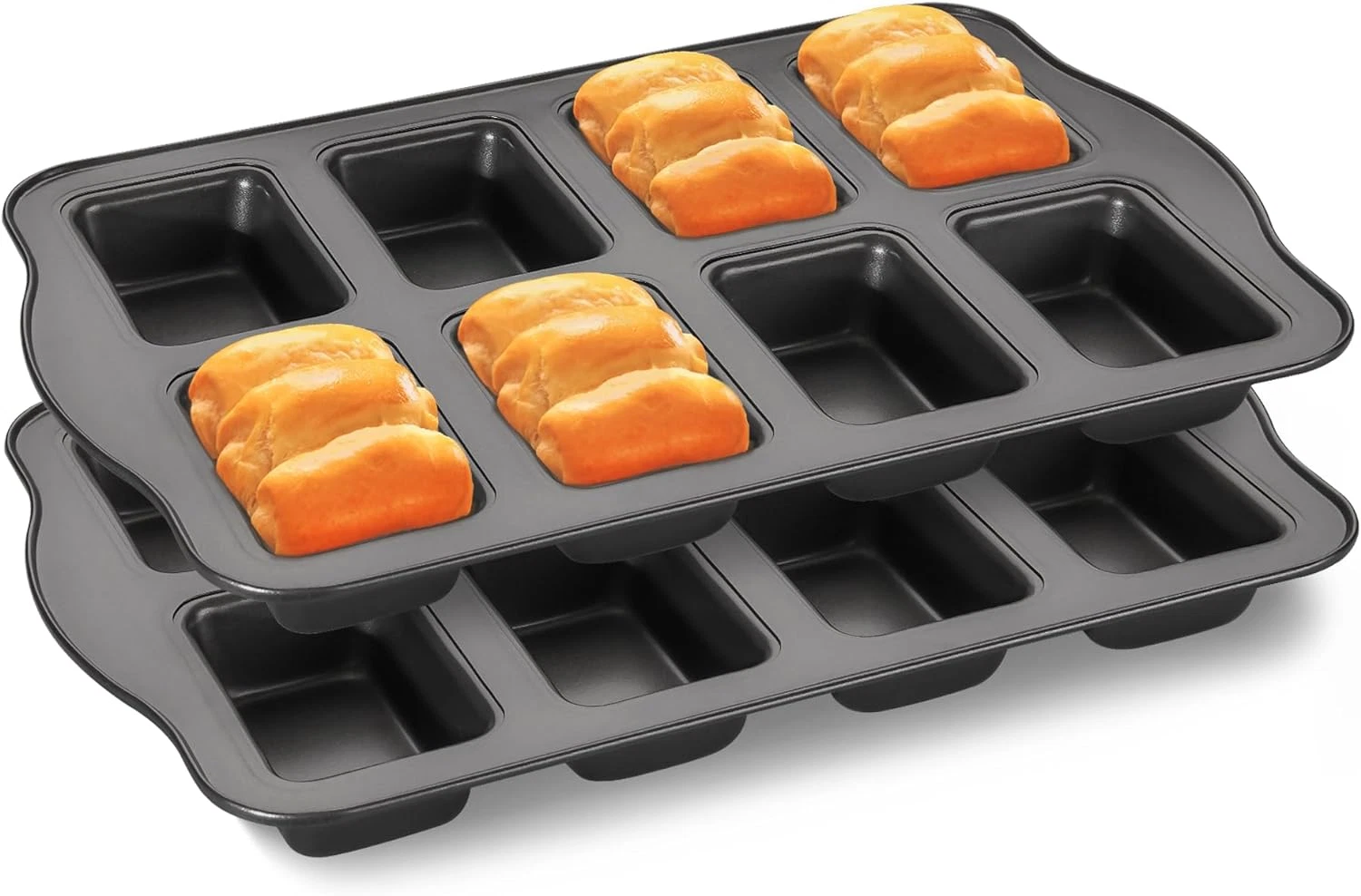 Mini Loaf Baking Pans 2 Pack 8-Cavity Nonstick Small Heavy Duty Brownie Pan Grey
Opens in a new wind