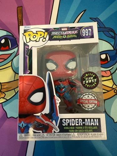 Funko Pop! 997 Spider-Man Marvel Mechstrike Monster Hunter Glow Chase Edición Limitada
