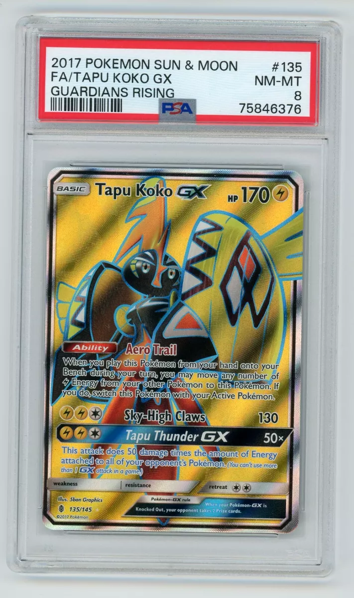 Tapu Koko GX 135/145 PSA 8 NM-MT Guardians Rising Full Art Graded