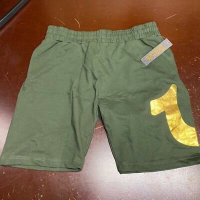True Religion Mens Green Relaxed Comfort Activewear Shorts Size S, M, L 