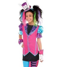 Dark Hatter TUNIC Alice Wonderland Look Glass Halloween Costume Child M/L 10-14