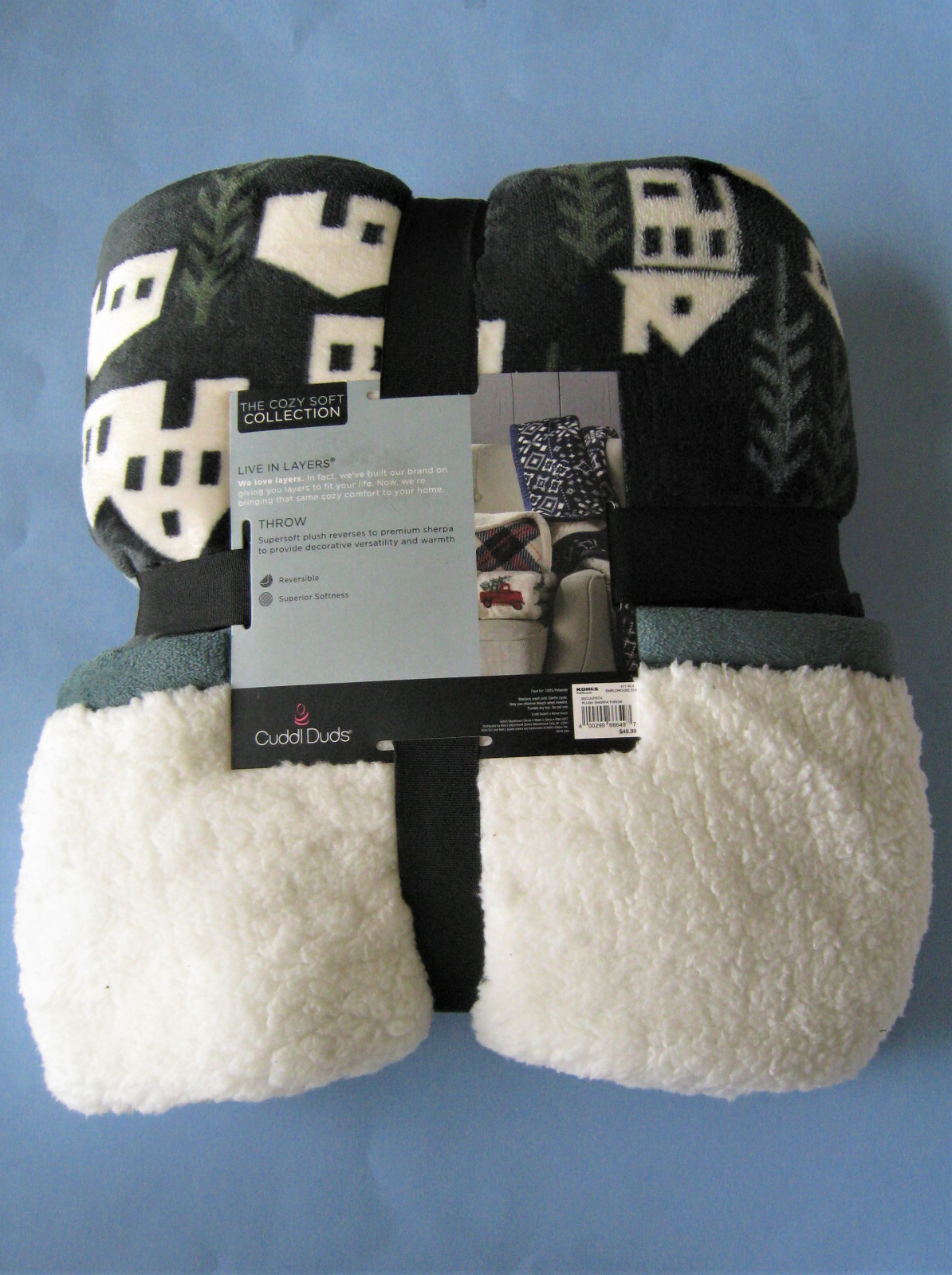 FINAL SALE! Cuddle Duds Green Houses Sherpa Fleece Micro Plush Throw Blanket  | eBay