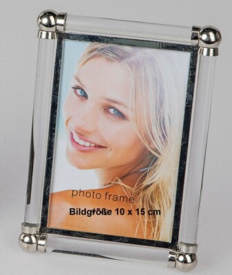 Formano Bilderrahmen Fotorahmen 10x15 Metall silber mit Plexiglasstäben 661869